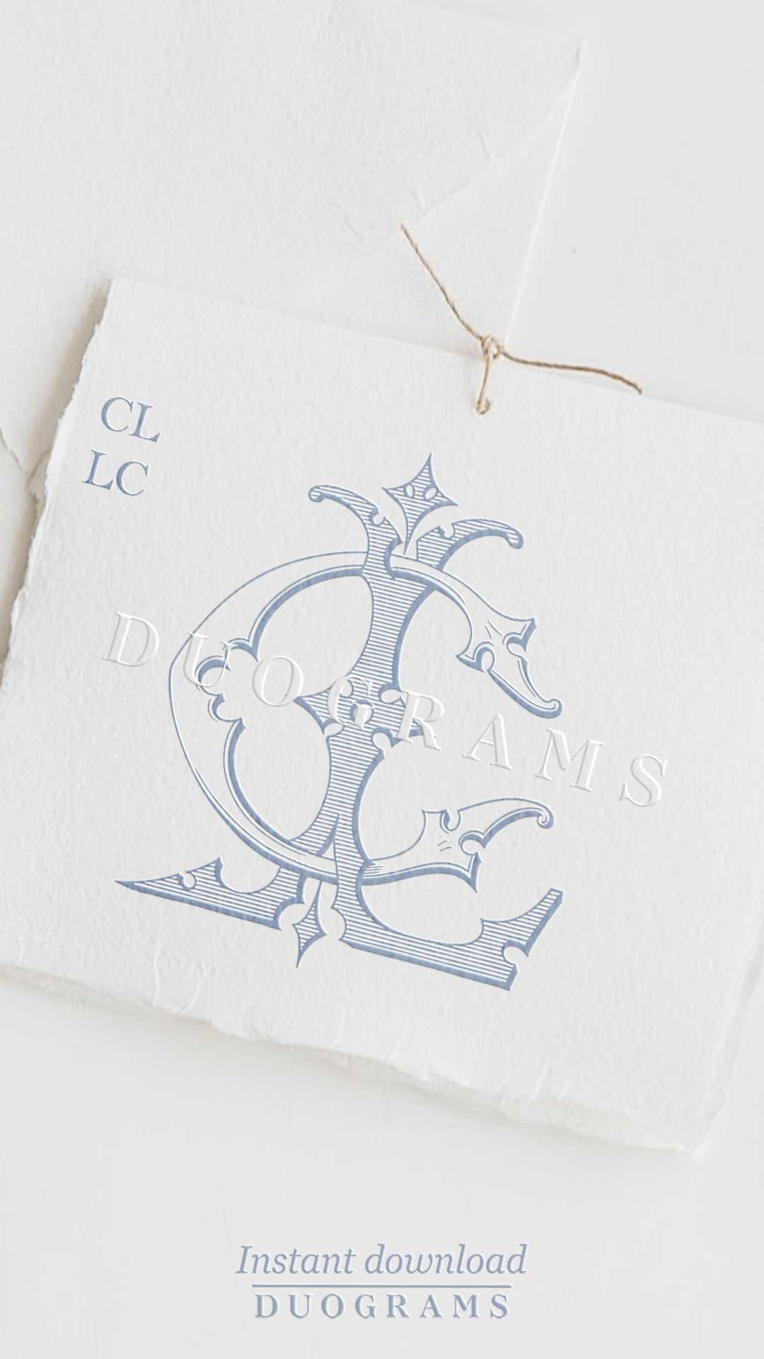Lcg Initial Monogram Wedding Monogram CL LC Two Letter Monogram Logo Design C L Wedding ...
