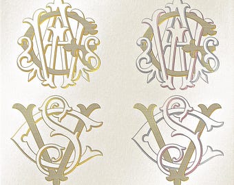 Logo monogramme de mariage personnalisé de 3 lettres, conception de monogramme personnalisé, initiales élégantes entrelacées pour faire-part de mariage et écusson SVG et PNG