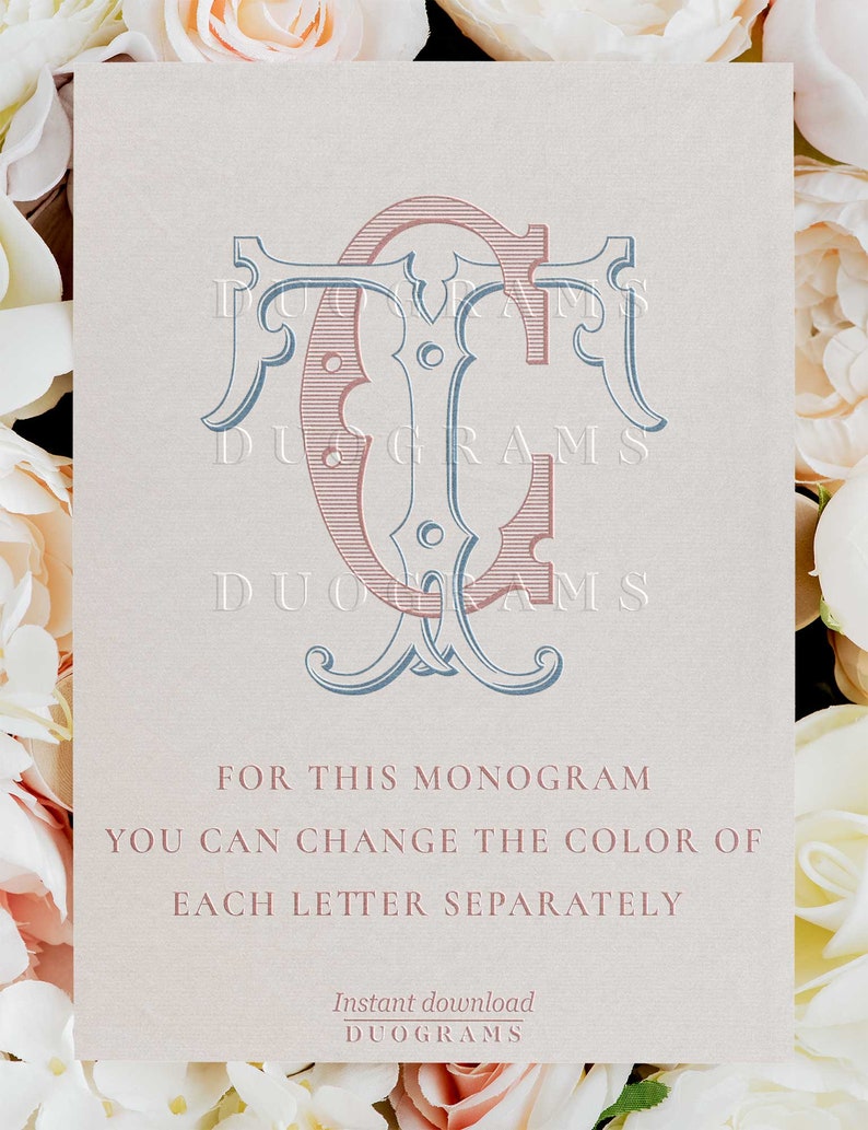 CT TC Wedding Monogram Logo Design C T 2-letter Monogram SVG Digital ...