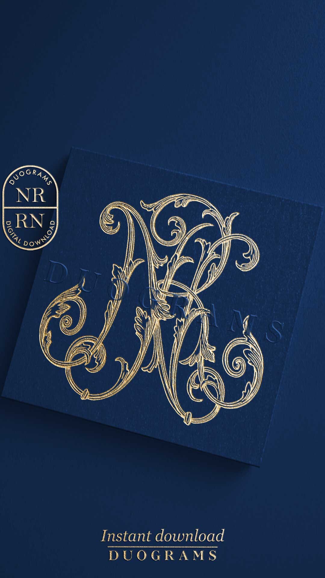 N R Monogram NR RN Wedding Monogram Logo Design N R Two Letter Monogram R N Digital ...
