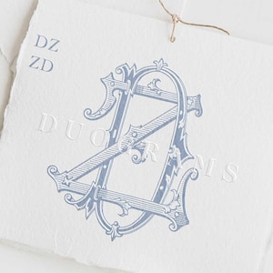 Wedding Monogram DZ or ZD Vintage Monogram Logo Design D Z Wedding Initials SVG & Png Instant Download