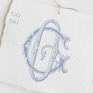 Monograma de boda vintage GO u OG entrelazado con iniciales G O Duograma SVG y PNG Descarga digital
