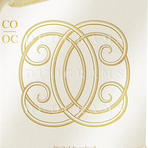 Wedding Monogram Logo Design CO OC Monogram Wreath SVG Digital Download