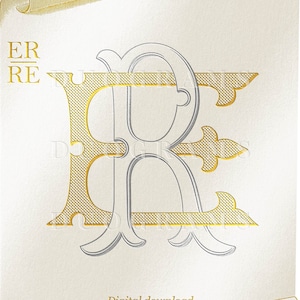ER RE Wedding Monogram Design E R Two Letter Monogram Initials R E ...