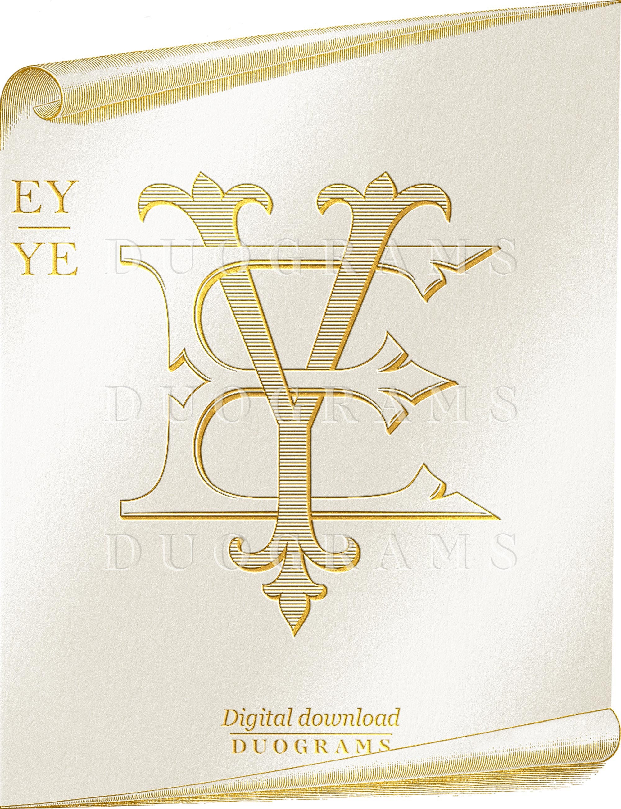 Wedding Monogram Logo EY YE Digital Download - Etsy