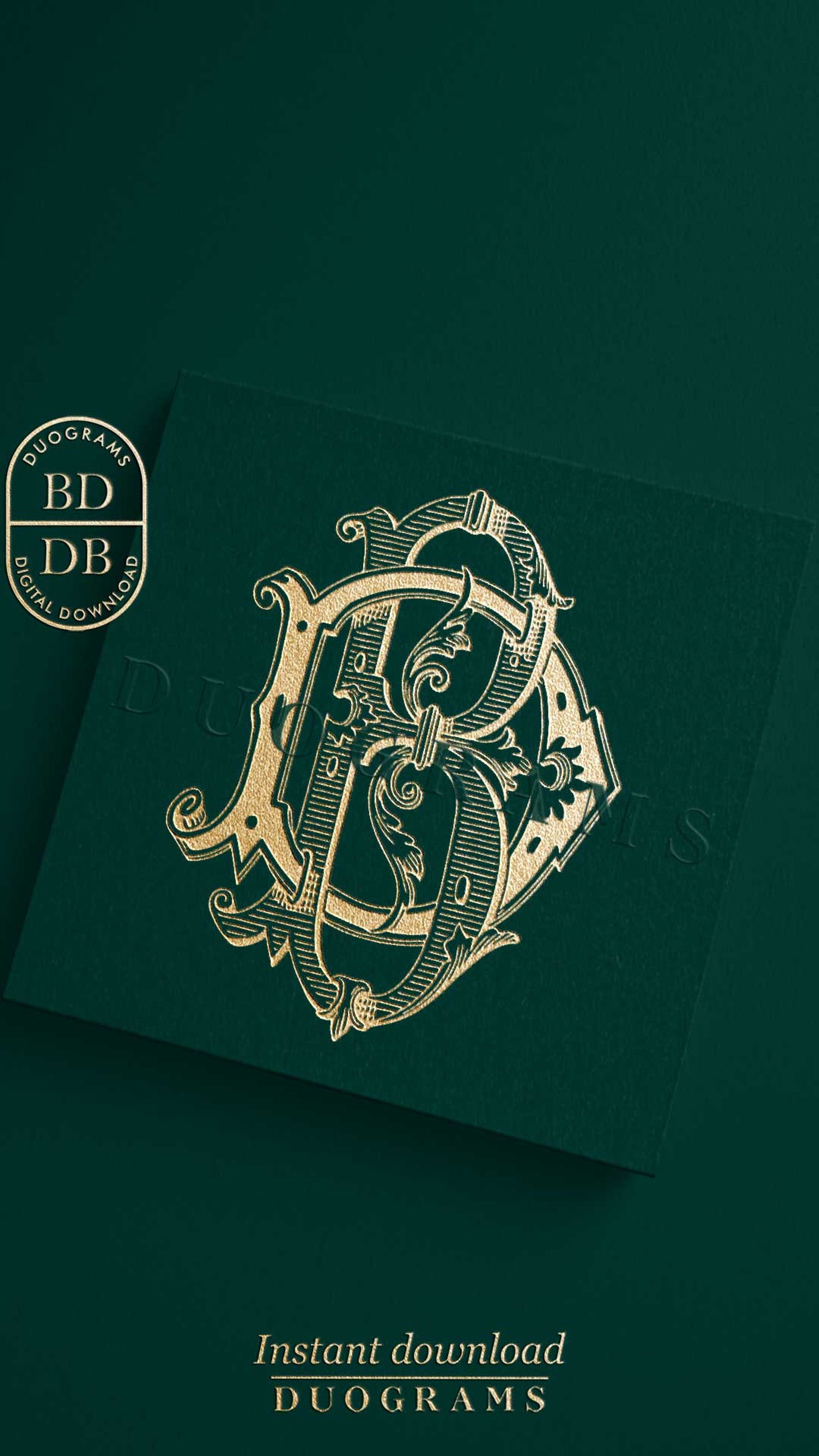 Monogram Bdc BD DB Vintage Wedding Monogram Logo Designs B D Two Letter Monogram D B ...