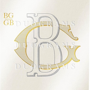 Interlocking Wedding Monogram BG or GB Two Letter Vintage Monogram Logo Design F S Wedding initials SVG & Png Instant Download