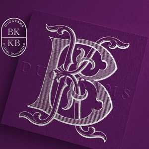 Interlocking Vintage Monogram BK or KB Two Letter Monogram Logo Design ...
