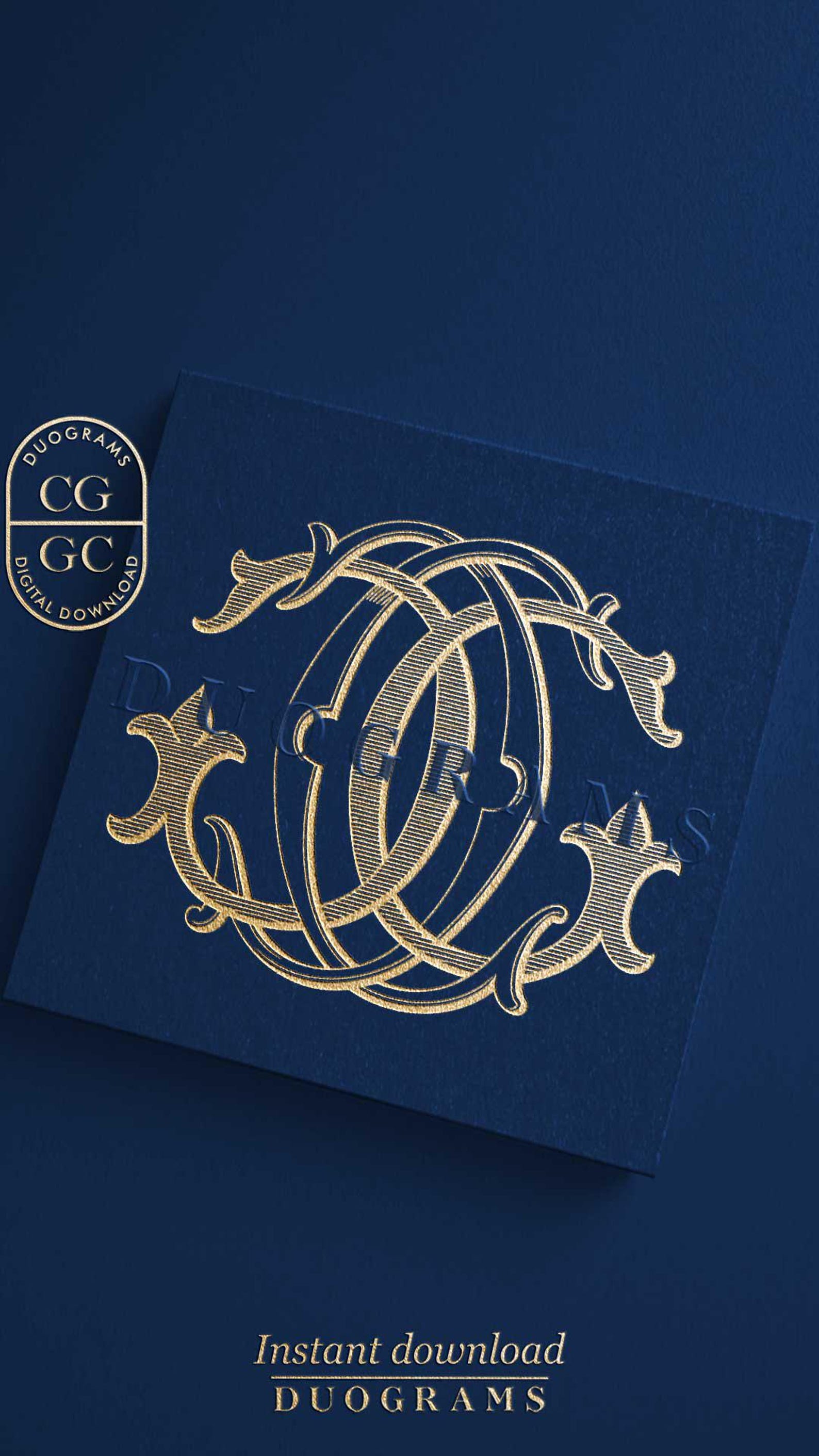 CG GC Vintage Wedding Monogram Logo Design SVG 2-letter Monogram C G ...