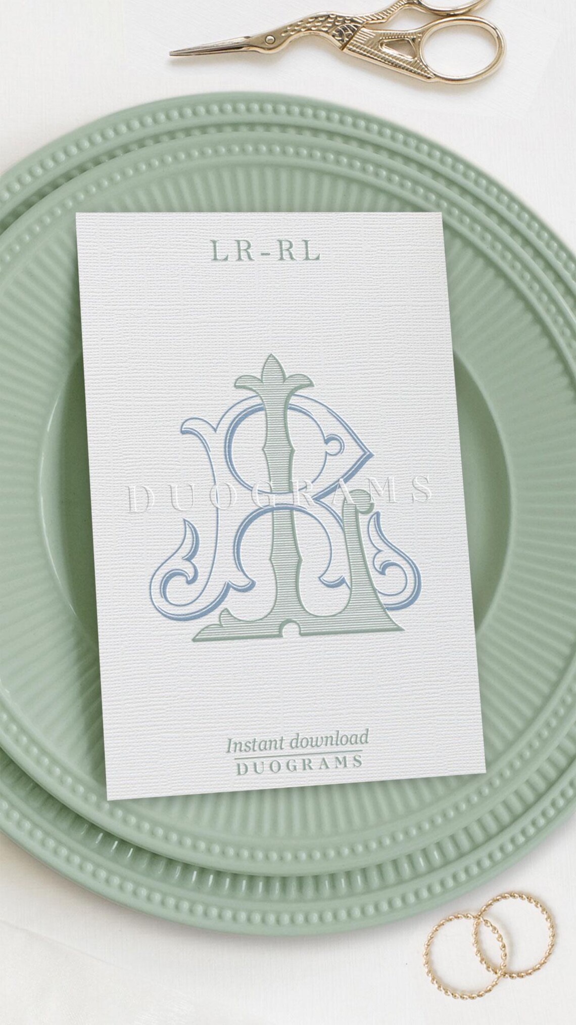 LR Vintage Monogram Logo RL Classic Monogram L R Interlocking Monogram ...