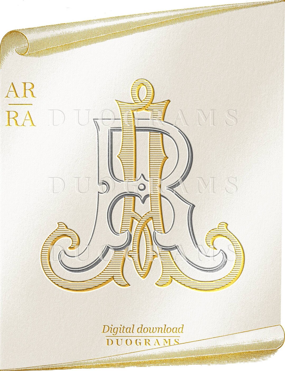 Vintage Wedding Monogram Logo AR RA Monogram Wreath SVG - Etsy