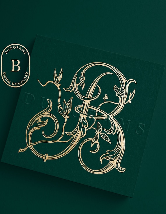 Conception de lettre monogramme unique de mariage floral B B Logo