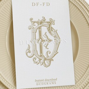 Vintage Monogram DF or FD Two Letter Monogram Logo Design D F Wedding ...