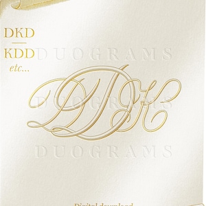 Monograma de 3 letras DDK para boda vintage // Pedido especial