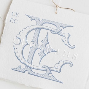 Interlocking Monogram Logo CE or EC Two Letter Monogram Design C E Wedding initials SVG & Png Instant Download