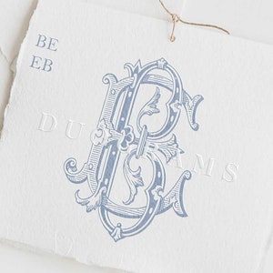 Diseño de logotipo monograma vintage con iniciales de boda BE o EB Descarga instantánea de duograma B E SVG y PNG