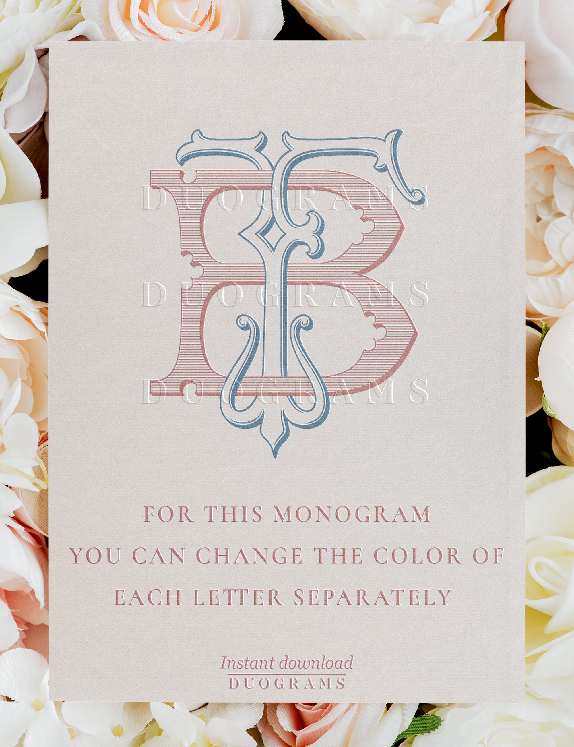 Monogram Bf Vintage Monogram BF FB Monogram Wreath SVG Digital Download - Etsy