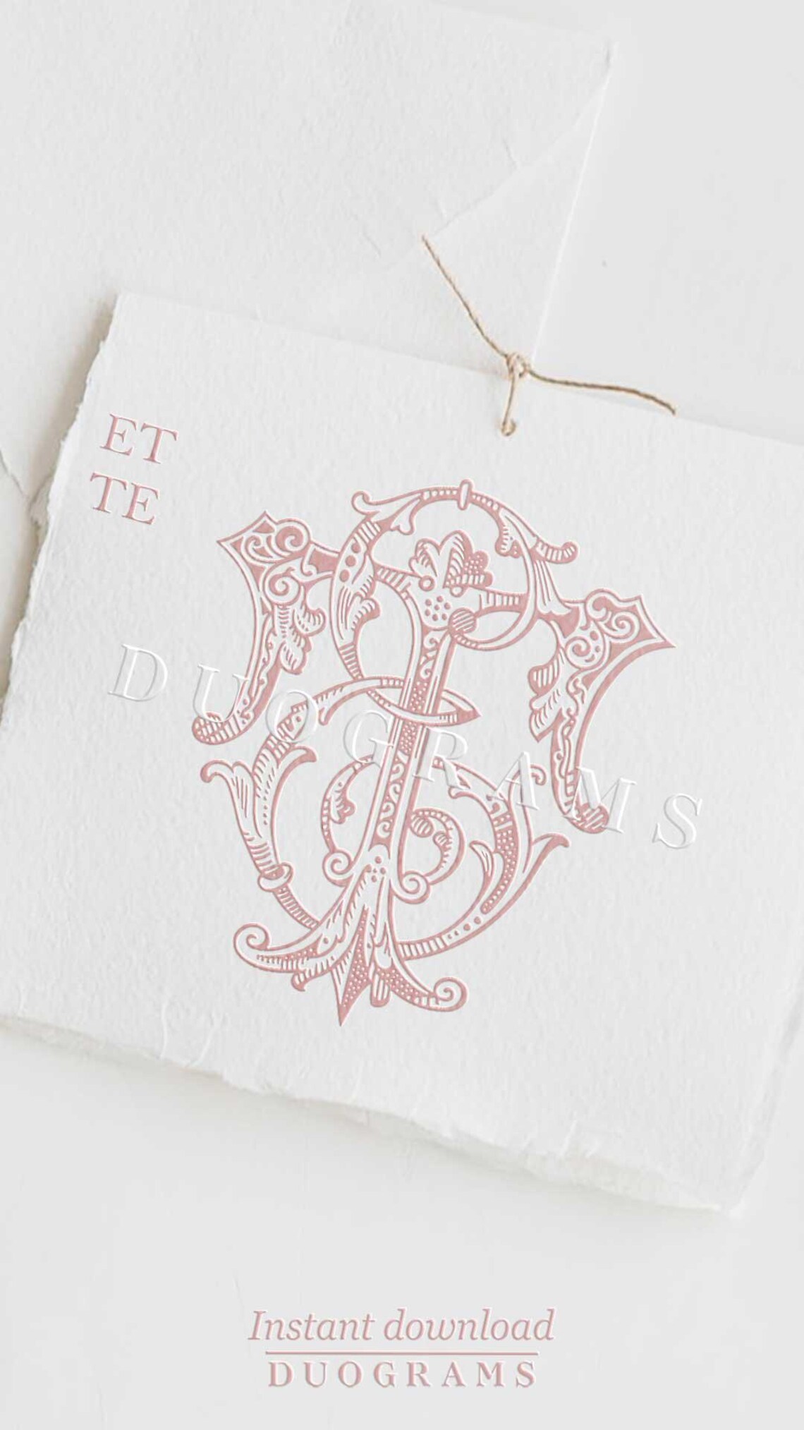Interlocking Vintage Monogram ET or TE Two Letter Monogram Logo Design ...