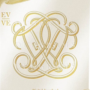 Vintage Wedding Monogram EV VE Monogram Wreath SVG - Etsy