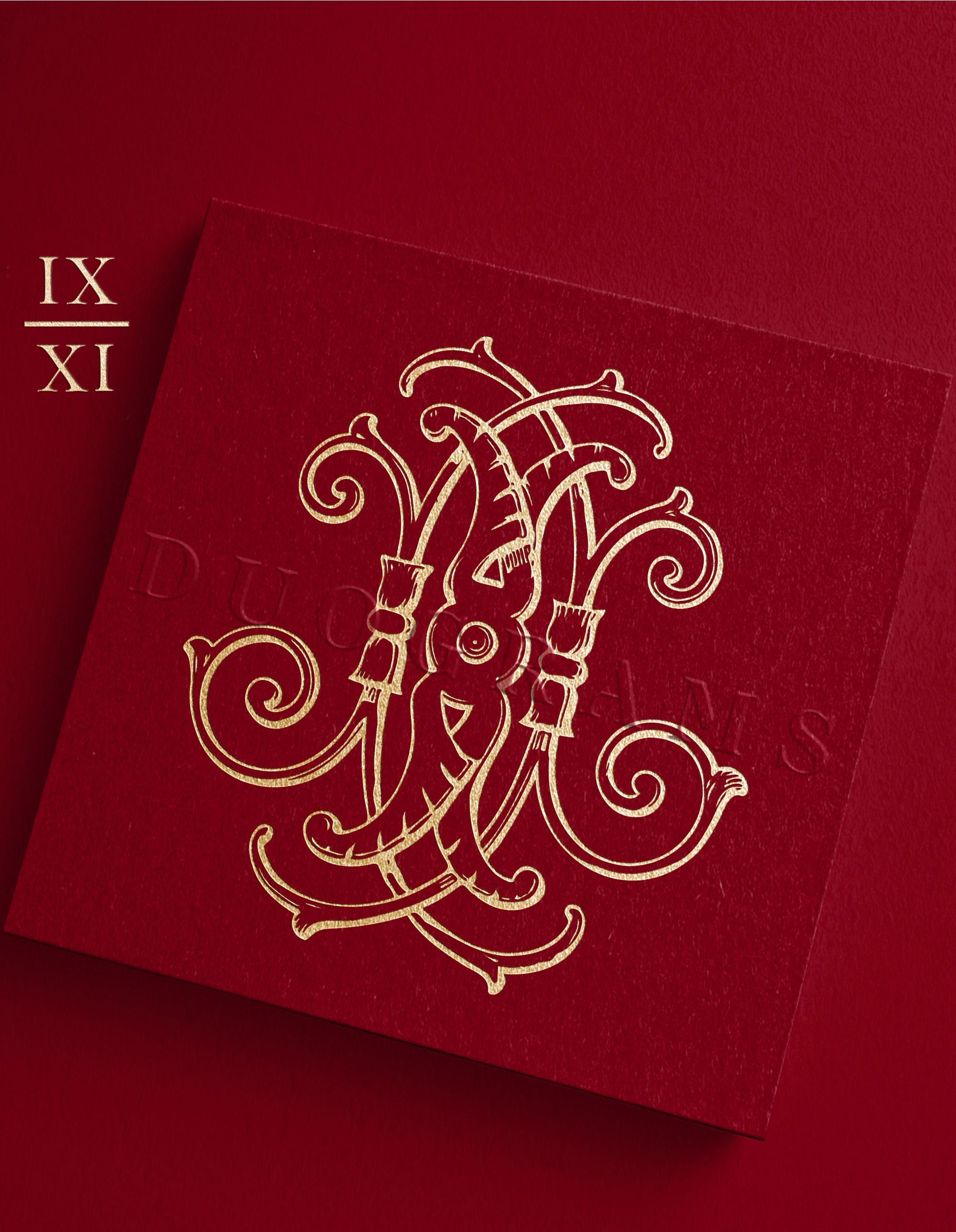 IX XI Vintage Monogram Logo Design X I Initials + 2 Free Wreath SVG - Etsy