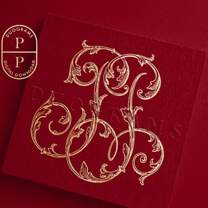 PP Vintage Monogram Logotypdesign P P Initialer + 2 Gratis Krans SVG