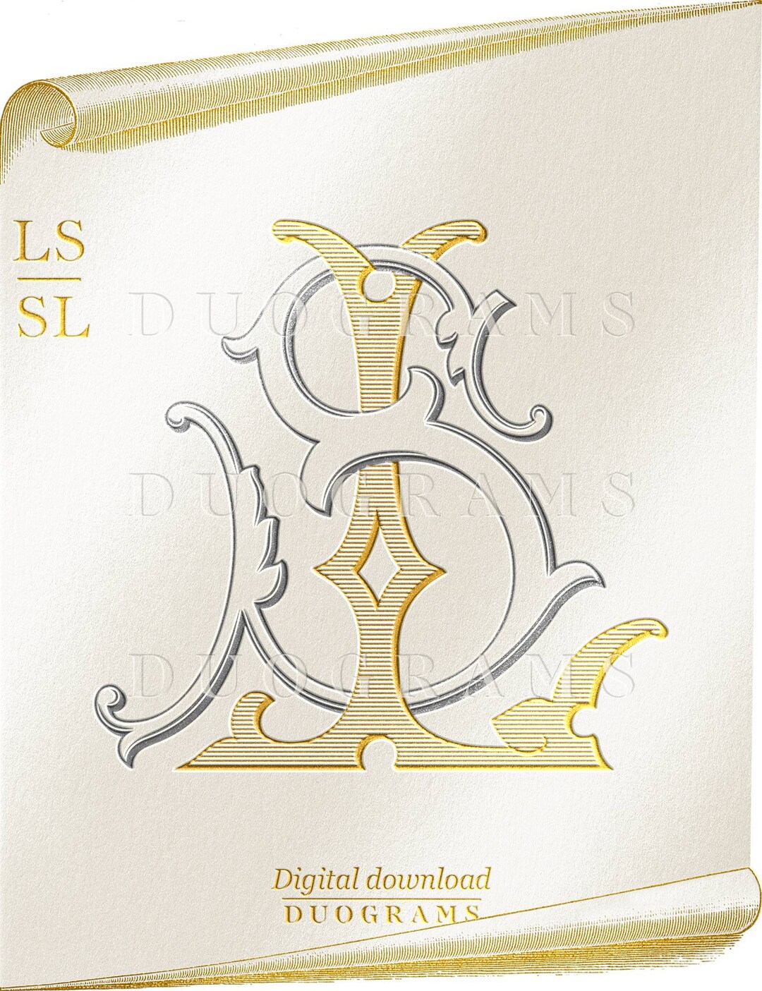 Wedding Monogram Logo Design LS SL Monogram Wreath SVG Digital Download ...