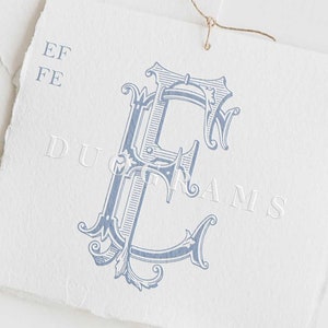 Logotipo de monograma de boda EF o FE Duogram E F Diseño de monograma vintage SVG y PNG Descarga digital