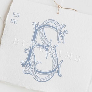 ES SE Diseño de logotipo de monograma de boda vintage SVG Monograma de dos letras E S Descarga digital + 2 coronas gratis