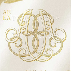 Two Letter Monogram Logo AE or EA Wedding Monogram Design, A E Wedding ...