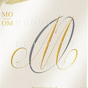 Monograma de boda clásico OM MO Diseño de logotipo de dos letras O M Monograma vintage SVG