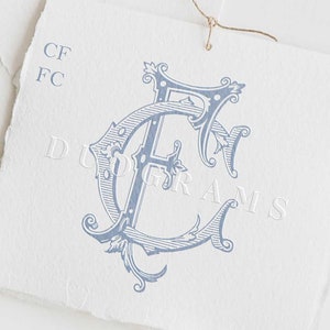 Two Letter Monogram CF or FC Wedding Monogram Logo Design C B Duogram SVG & Png Digital  Download