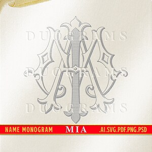 MIA Name Monogram Logo, 3 Letter Monogram, Personalized Gift , SVG ...