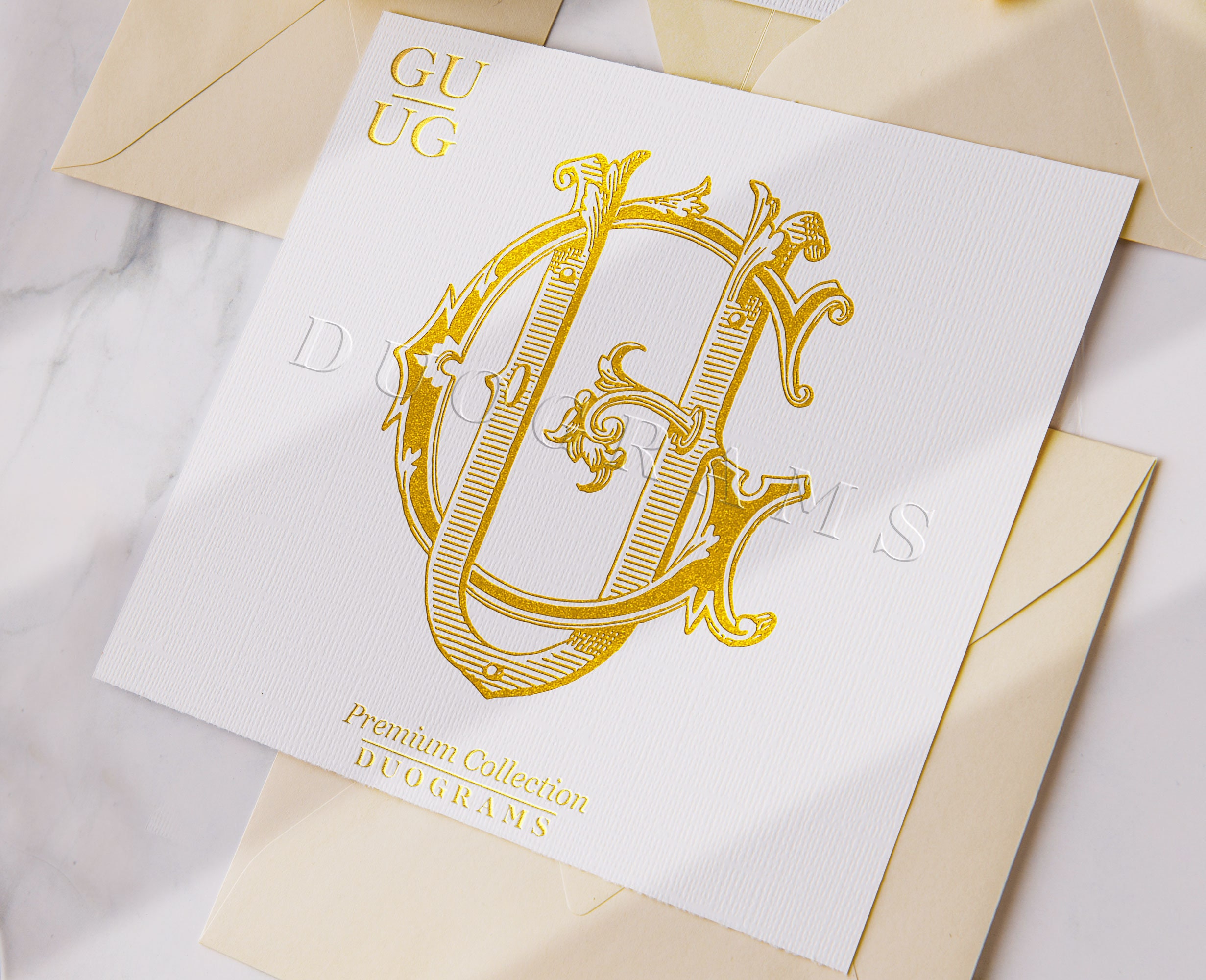 GU UG Vintage Monogram Logo Design G U Digital Download + 2 Free ...