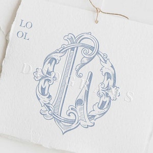 Logotipo de monograma de boda vintage LO u OL Diseño de monograma entrelazado O L Iniciales de boda SVG y PNG Descarga instantánea, coronas adicionales incluidas