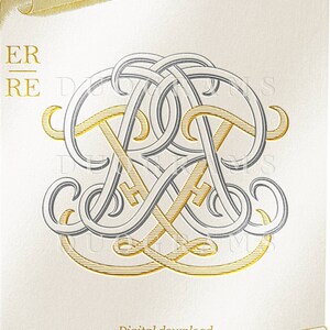 Vintage Wedding Monogram ER RE Monogram SVG - Etsy