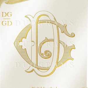 DG GD Wedding Monogram Logo Design D G Intertwined Monogram G D Monogram Wreath SVG
