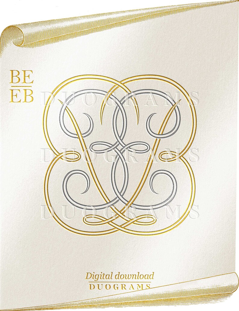 Two Letter Monogram Logo Design BE or EB Wedding Initials SVG & Png ...