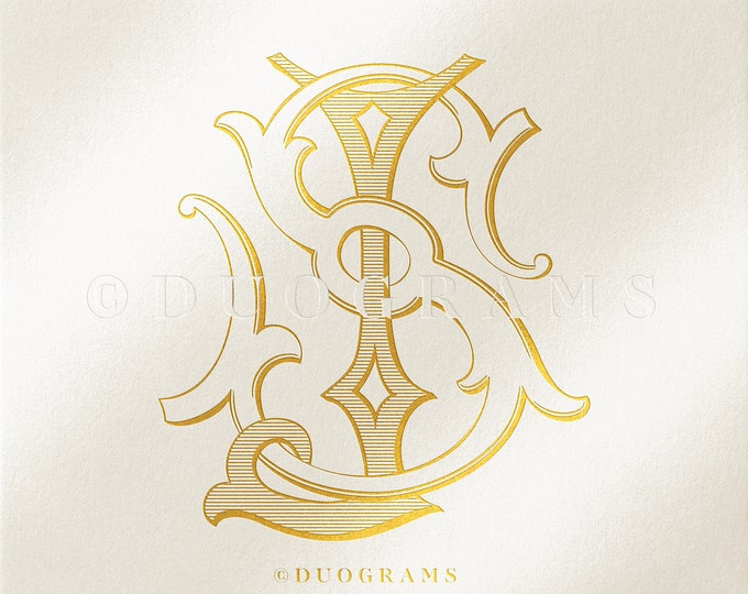 Custom Interlocking JS SJ Wedding Monogram Logo Printable Digital ...