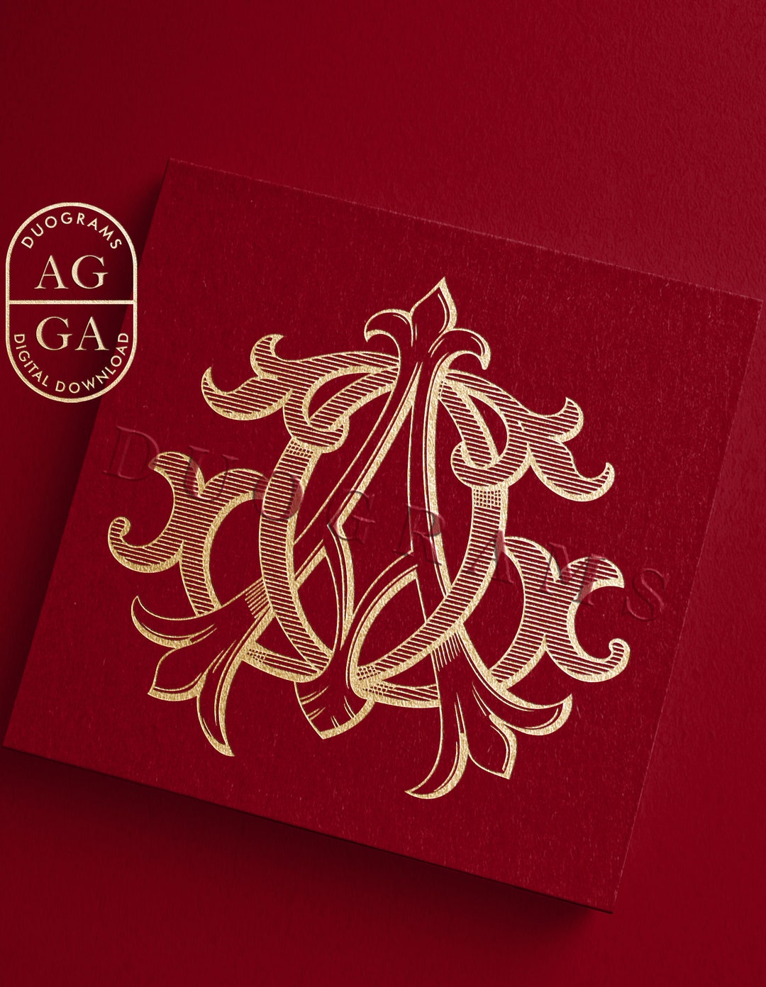 AG GA Vintage Wedding Monogram Logo Design A G Two Letter Monogram SVG ...
