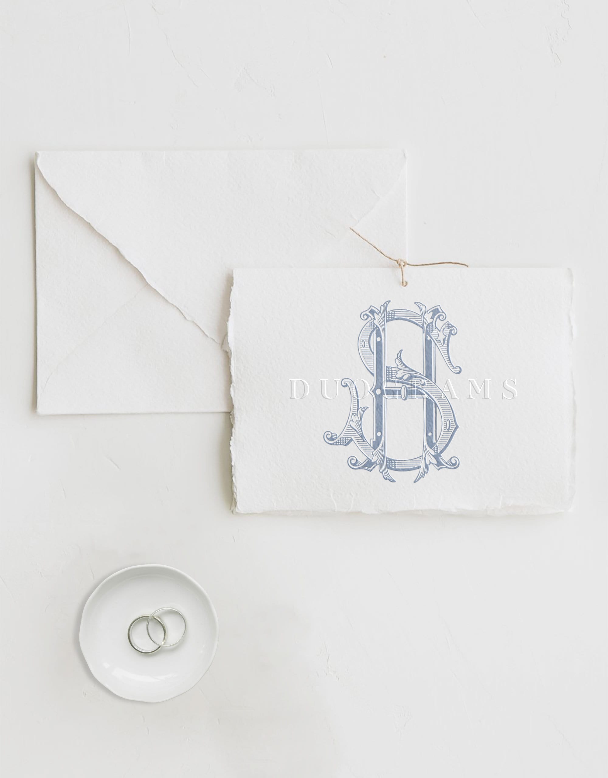 HS SH Vintage Wedding Monogram Logo Design H S Two Letter Monogram