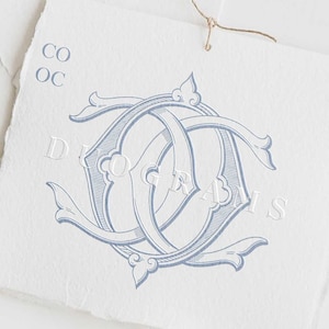 Logotipo de boda elegante CO OC Diseños de logotipos de monograma vintage C O Duogram O C Descarga digital SVG y PNG