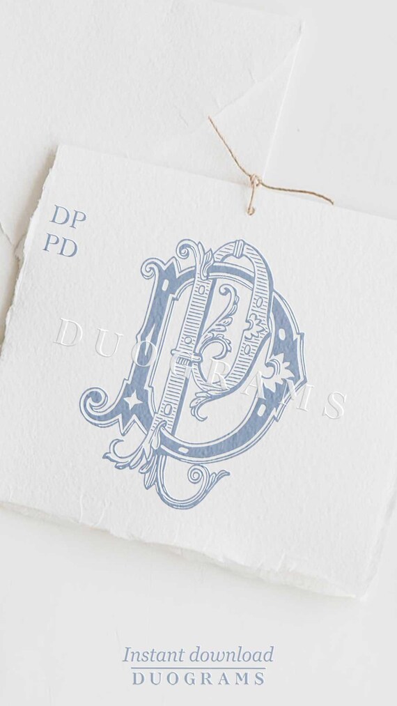 DT×ST DogtownSucidalSkata L ダブルネーム DP PD Vintage Wedding Monogram Logo Design SVG Two Letter