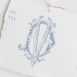 2-Letter Monogram DV or VD Duogram D V Wedding Monogram Logo SVG & Png Instant Download