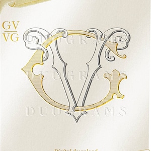 GV VG Wedding Monogram Logo Design G V Two Letter Monogram Initials V G + 2 Free Wreath SVG