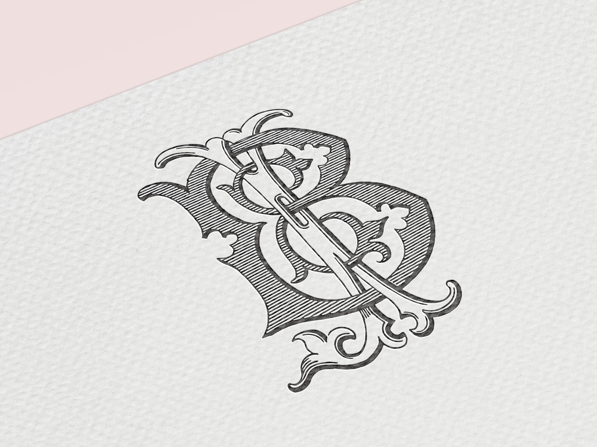 BJ JB Vintage Monogram Logo Design B J Digital Download - Etsy