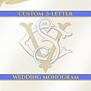 Custom 3-Letter Wedding Monogram Logo Design for Wedding Invitations and Crest SVG & PNG