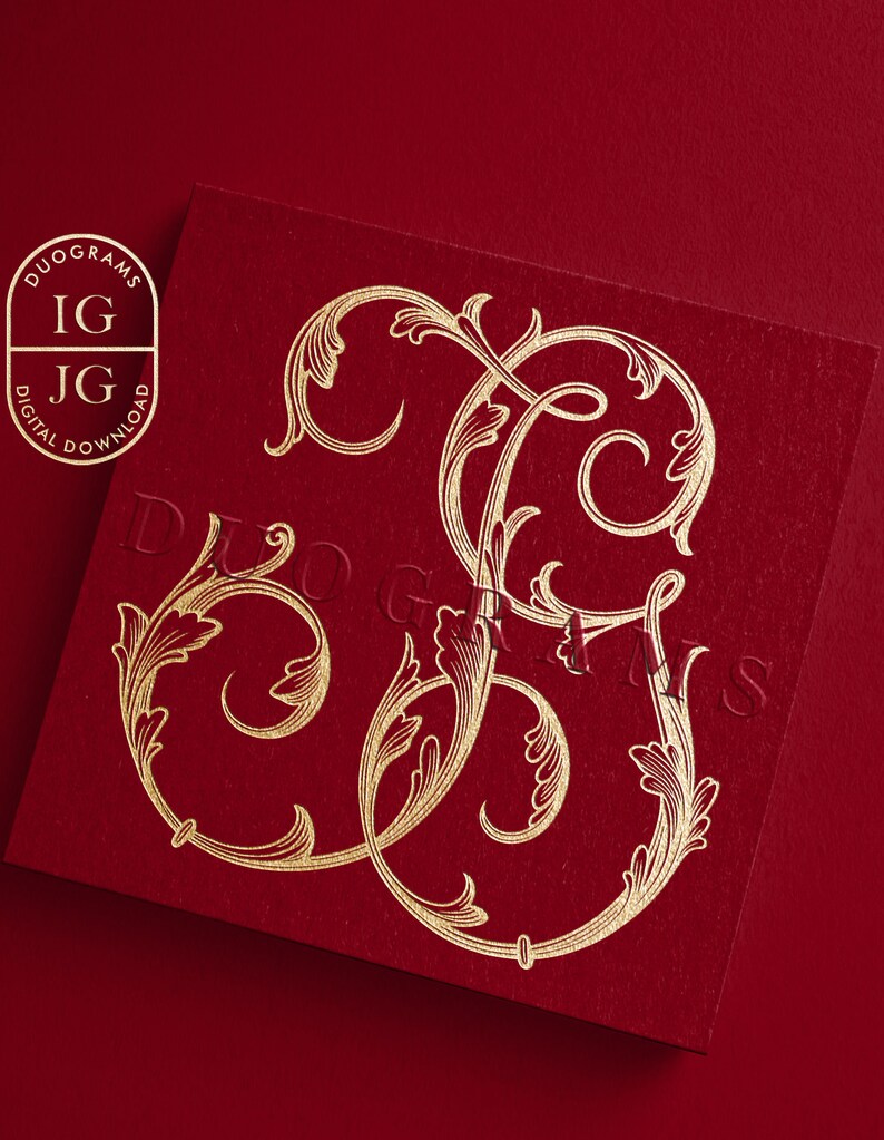 Wedding Monogram IG or JG Two Letter Monogram Logo Design SVG | Instant ...