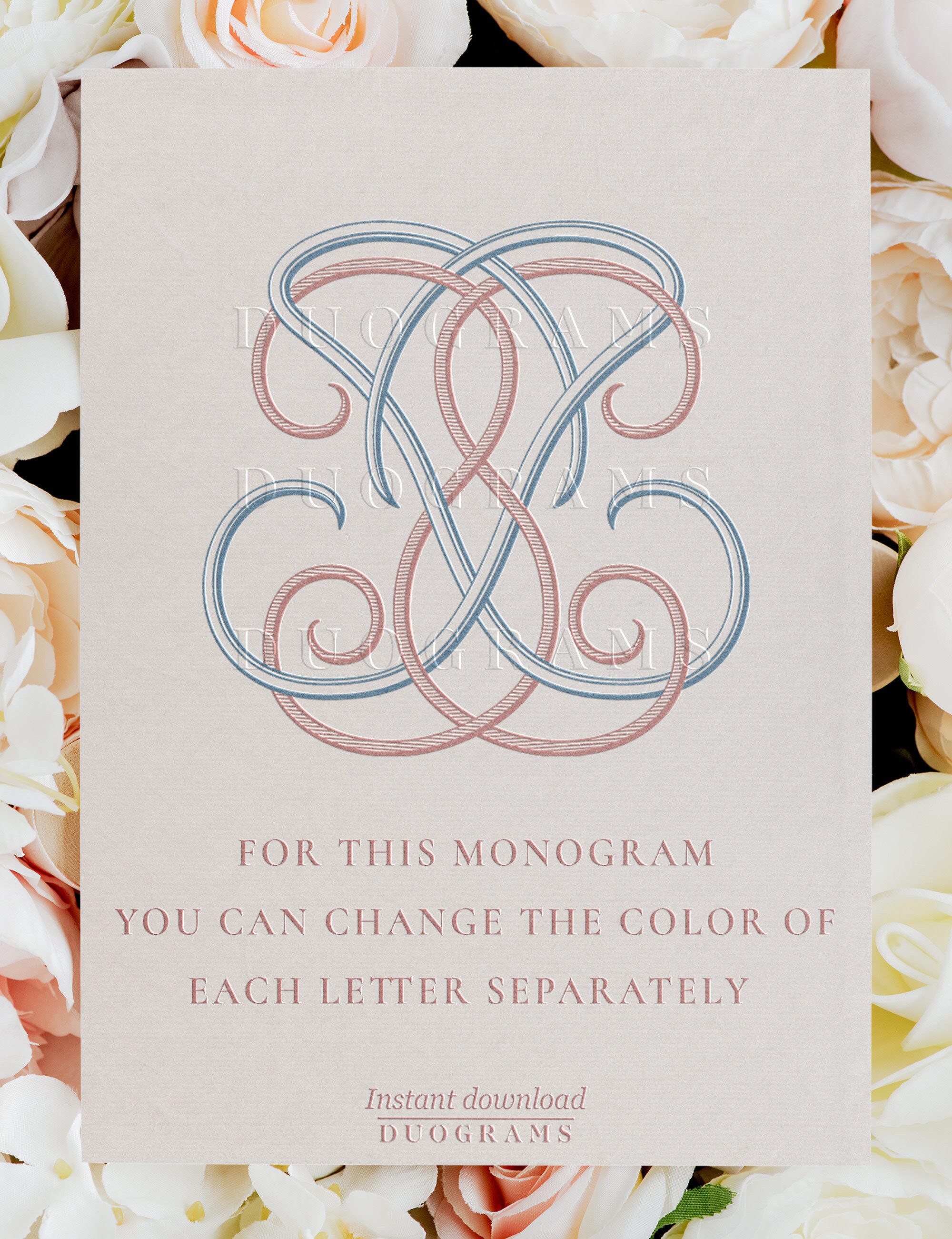 Wedding Monogram Logo Design JS SJ Monogram Wreath SVG Digital Download ...