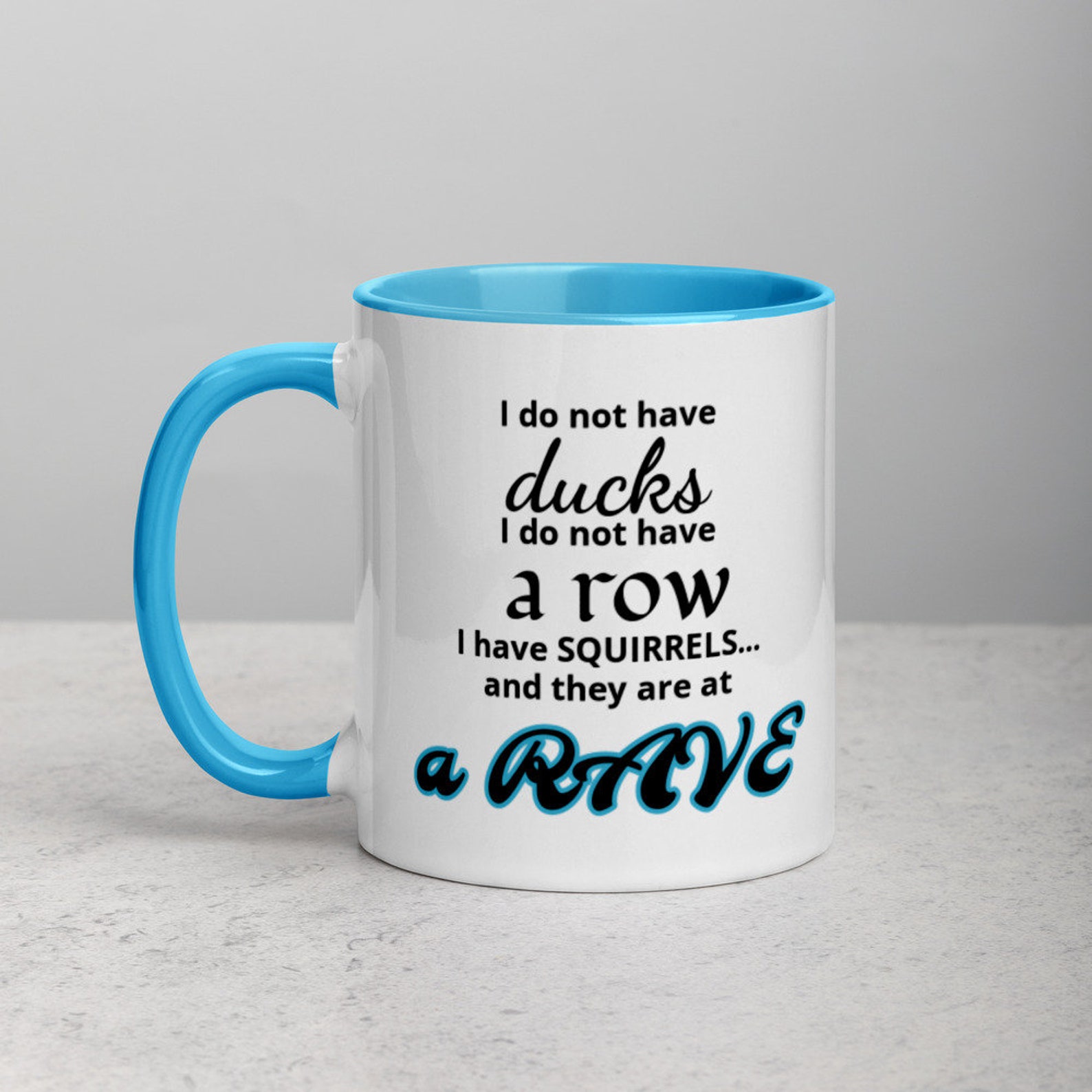 Ducks in a Row Squirrels at a rave Squirrel Rave Funny Etsy