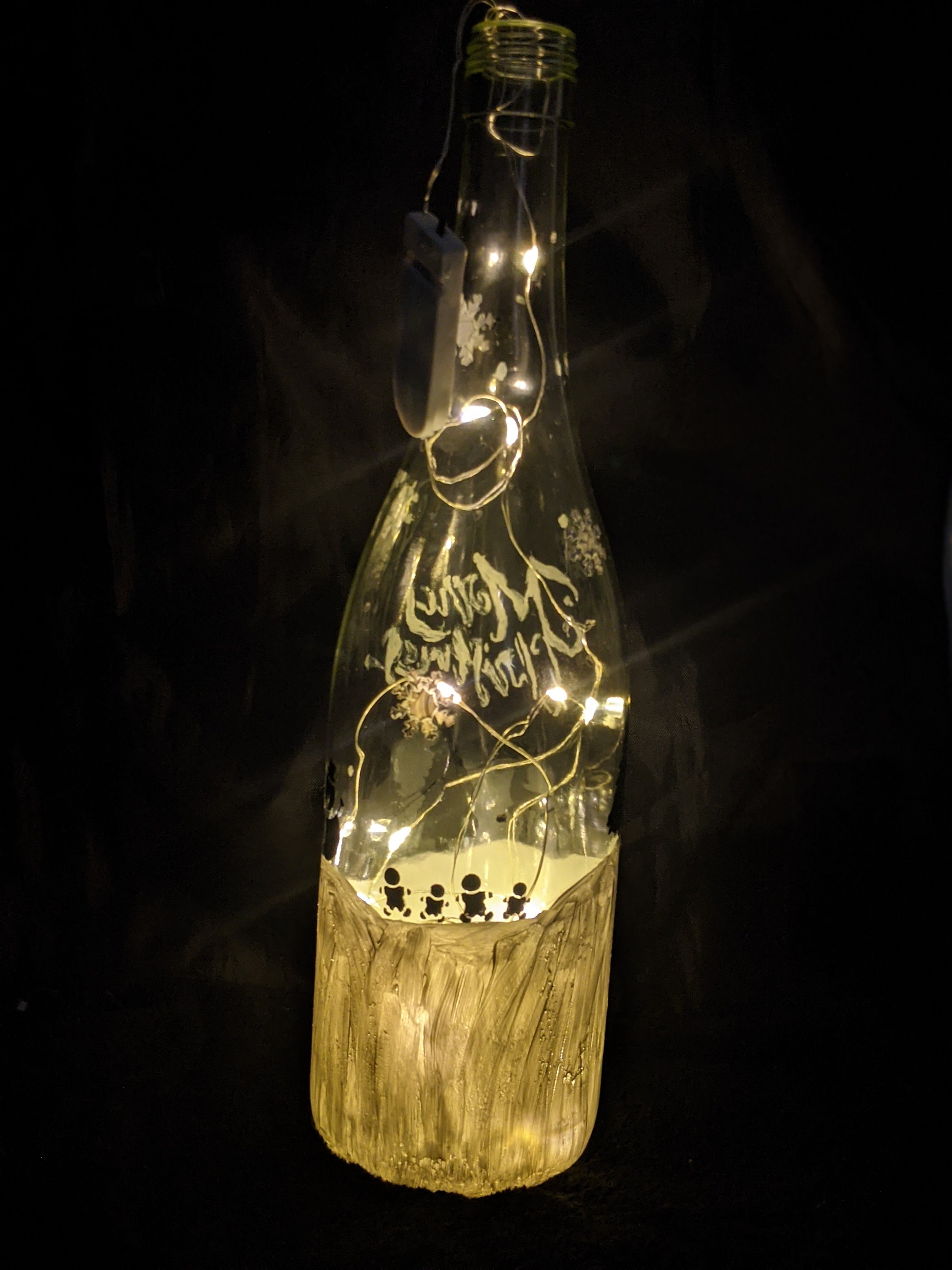 Merry Christmas Light Up Bottle Etsy